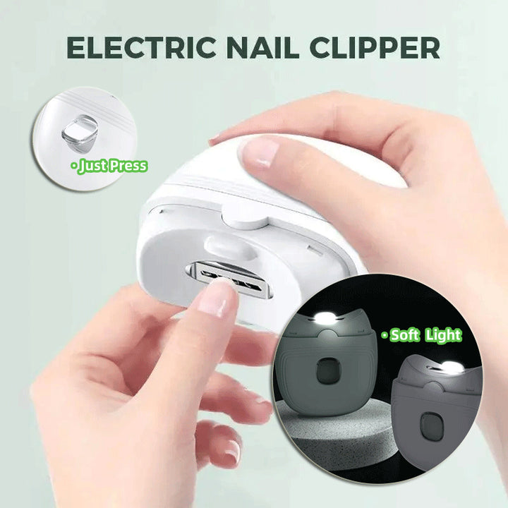 Electric Nail Scissors - Rechargeable Mini Nail Clippers with Light, Automatic Trimmer for Children & Adults