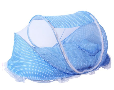 Foldable Baby Bed Net with Pillow - 2-Piece Set