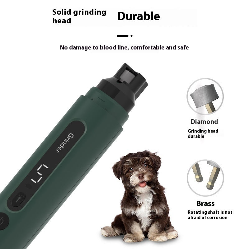 Electric Dog Nail Grinder - Rechargeable, Quiet Pet Nail Trimmer with 5-Speed Settings for Dogs & Cats