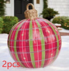 60CM Inflatable Christmas Ornament Ball - Giant Outdoor PVC Decoration