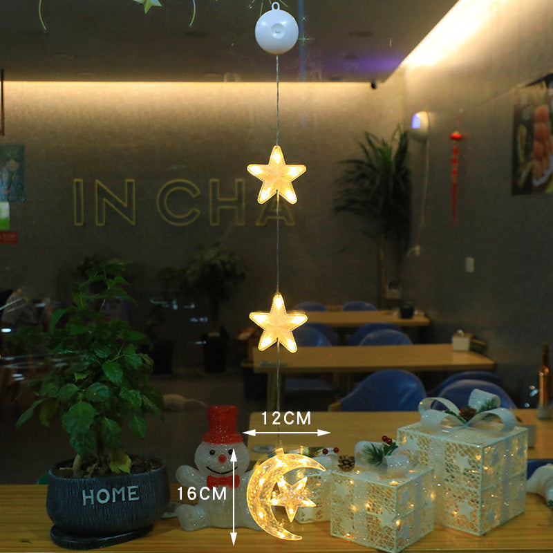 3pcs LED Star Hanging Lights - Christmas Tree & Window Ornaments