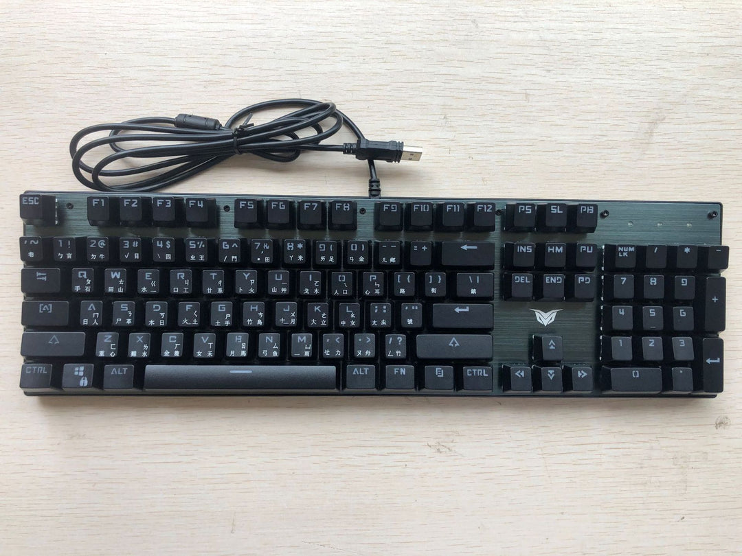 Mechanical Keyboard - Green Switch, 87-Key Desktop Non-Punch Design