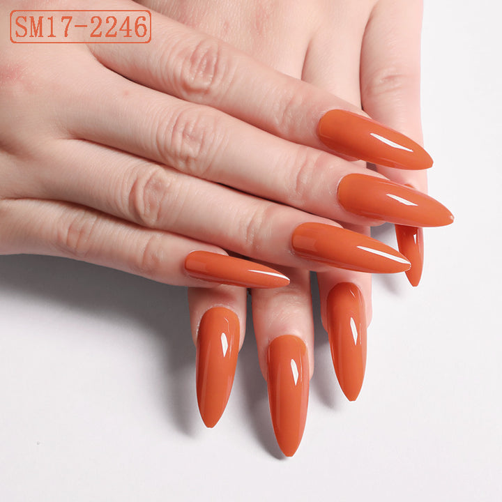 Long Pointed Almond False Nails - Solid Color Salon Quality