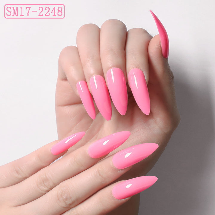 Long Pointed Almond False Nails - Solid Color Salon Quality