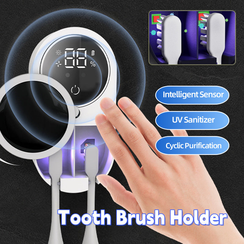 Portable UV Toothbrush Sanitizer & Holder | Toothpaste Dispenser & Sterilizer