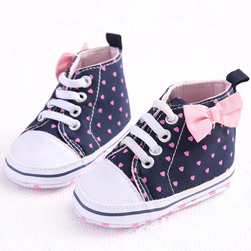 Baby Girls' High-Top Soft-Soled Toddler Shoes - Comfortable & Stylish