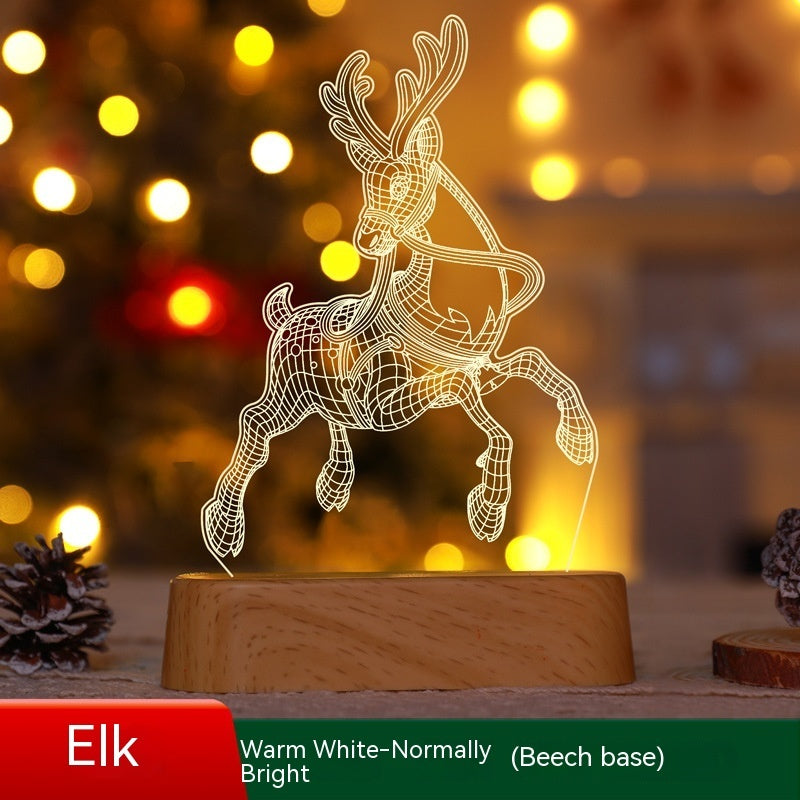 3D Acrylic LED Christmas Decoration Lamp – Holiday Night Light Gift