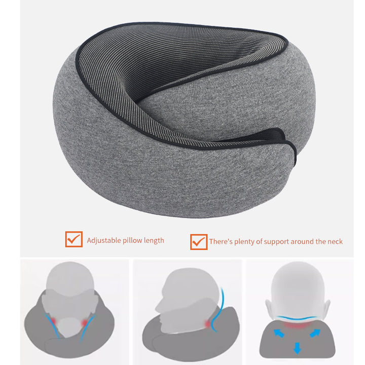 Memory Foam Travel Neck Pillow – Soft, Portable Comfort for Airplanes, Cars, and Offices