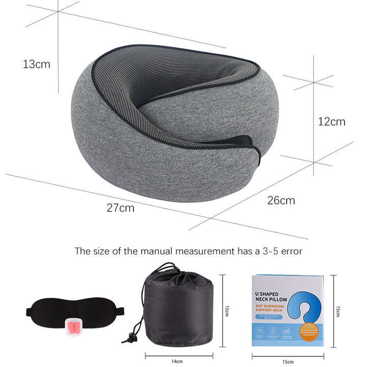 Memory Foam Travel Neck Pillow – Soft, Portable Comfort for Airplanes, Cars, and Offices