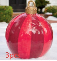 60CM Inflatable Christmas Ornament Ball - Giant Outdoor PVC Decoration