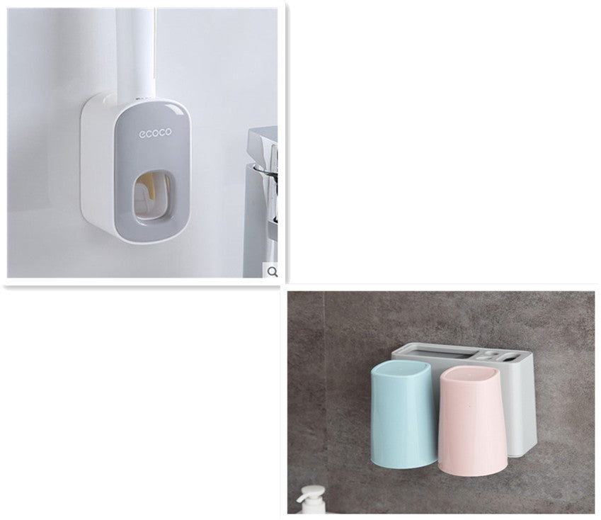 Wall-Mounted Automatic Toothpaste Dispenser & Bathroom Accessories Set