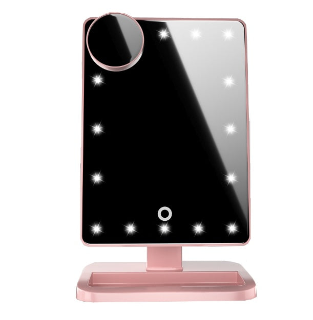 Touch Screen Makeup Mirror - 20 LED Lights, Bluetooth Music Speaker, 10X Magnification