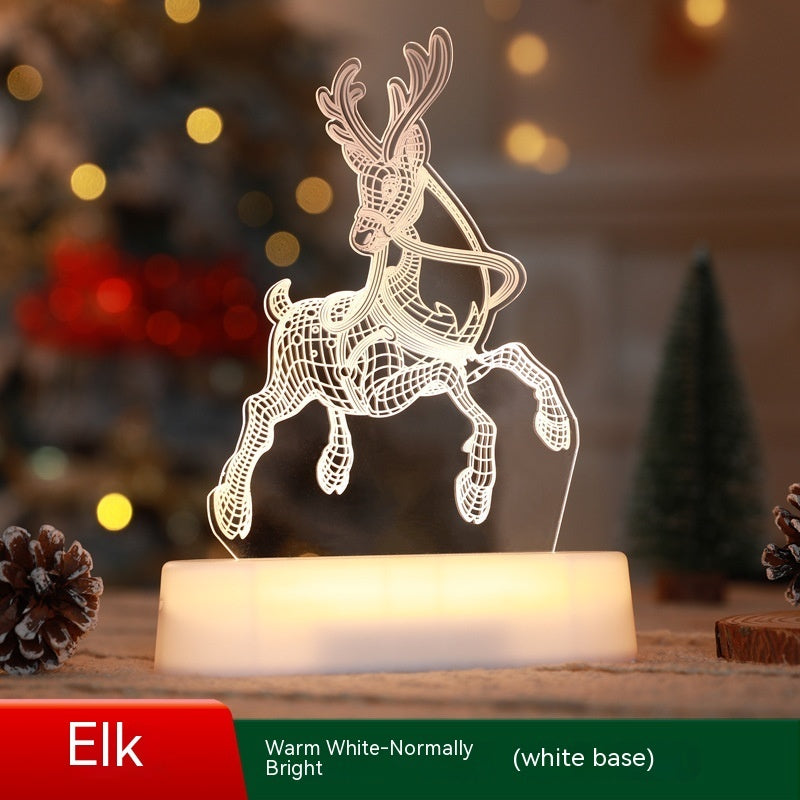 3D Acrylic LED Christmas Decoration Lamp – Holiday Night Light Gift