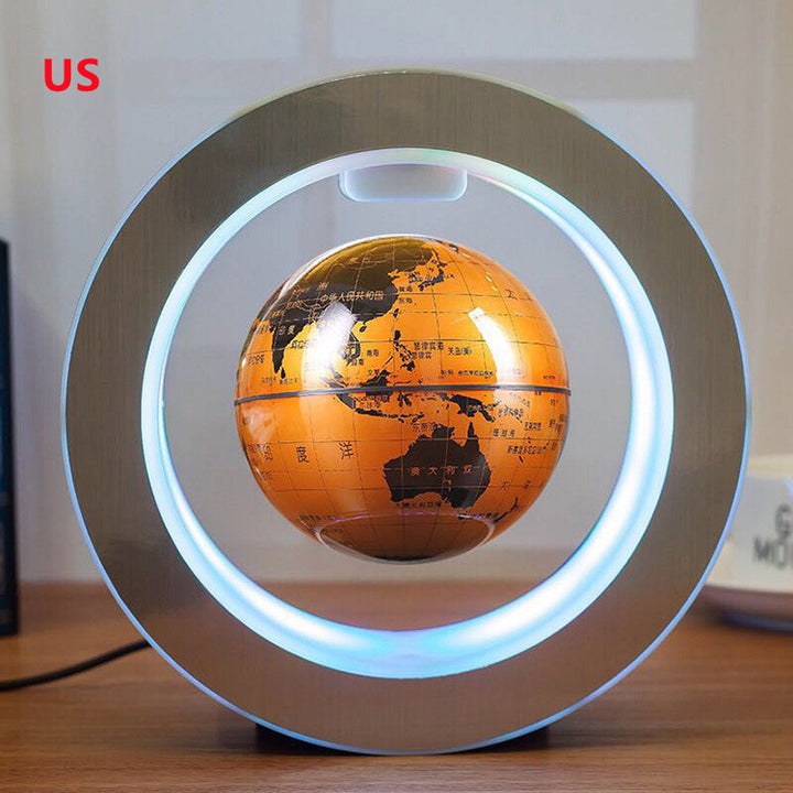 Round LED World Map Floating Globe - Magnetic Levitation Light, Anti-Gravity Magic