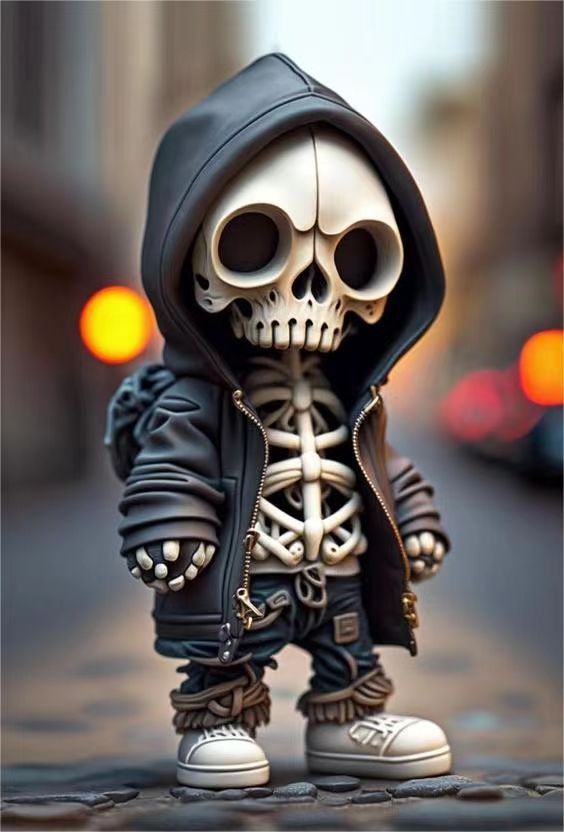 Cool Skeleton Figurines – Halloween Resin Doll Ornaments for Home Decor