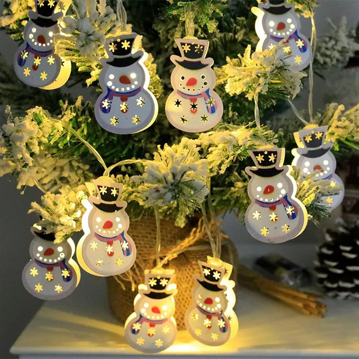 Christmas LED String Lights - Santa, Elk, & Snowman Ornaments