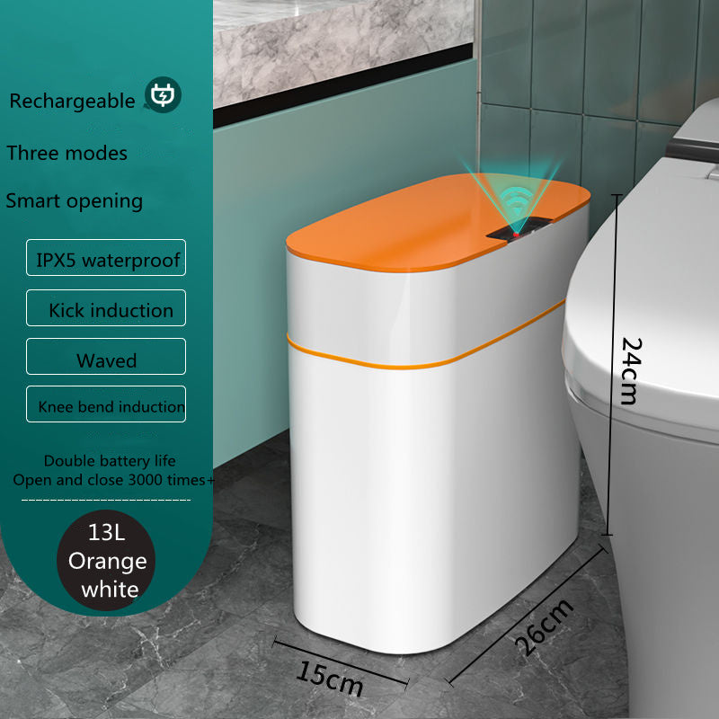 Smart Trash Can with Lid - Automatic Induction Bin for Bedroom, Living Room, and Kitchen Storage