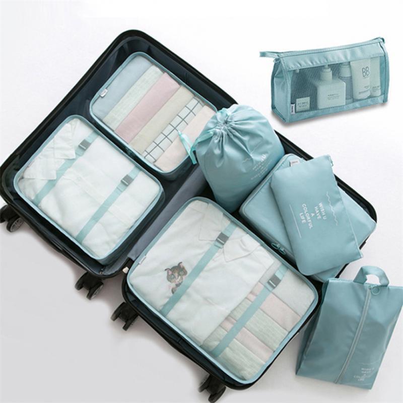 8-Piece Travel Packing Cube Set - Luggage Divider, Clothes & Shoes Organizer