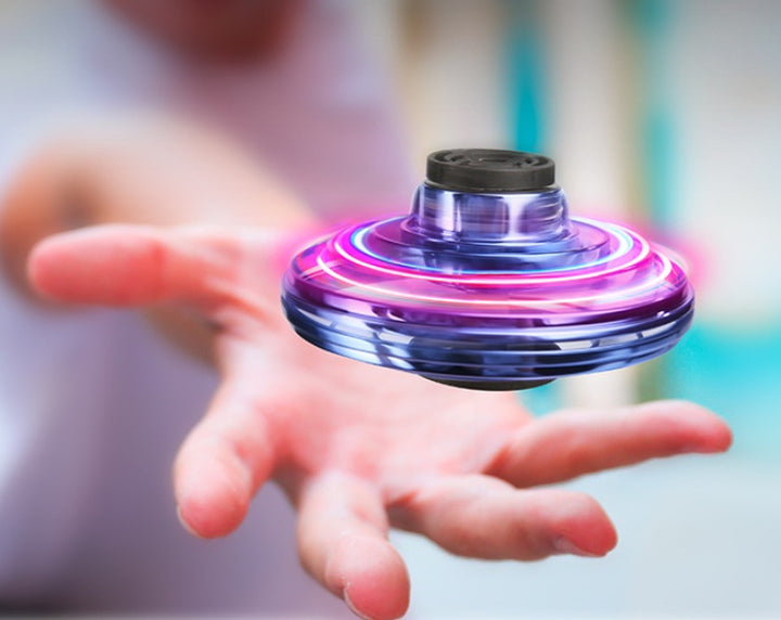 Mini Fingertip Gyro Drone - Interactive Decompression Toy, LED UFO Flying Helicopter Spinner for Kids