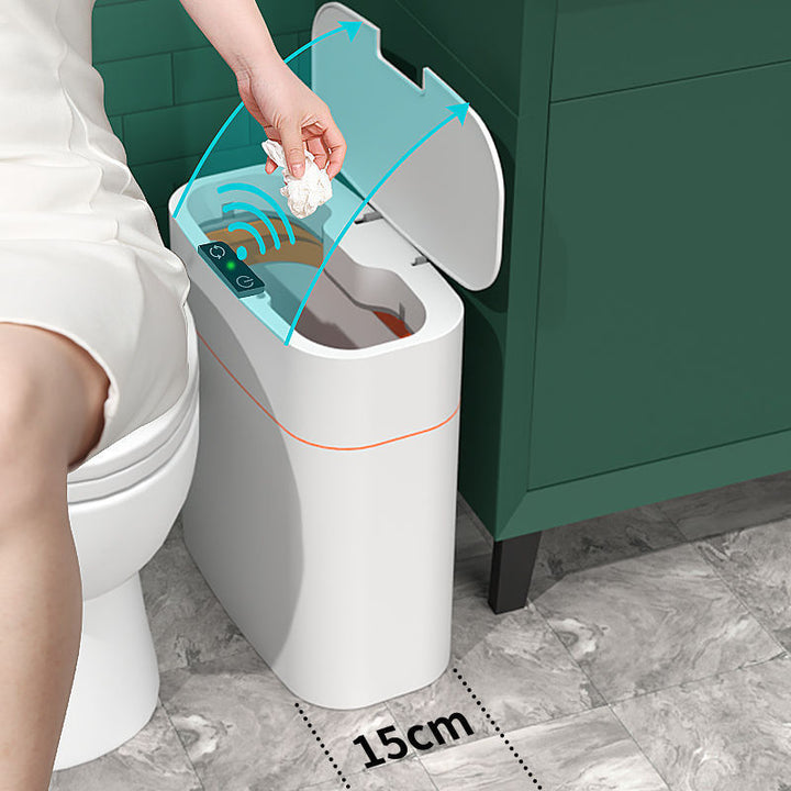 Smart Trash Can with Lid - Automatic Induction Bin for Bedroom, Living Room, and Kitchen Storage