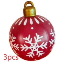 60CM Inflatable Christmas Ornament Ball - Giant Outdoor PVC Decoration