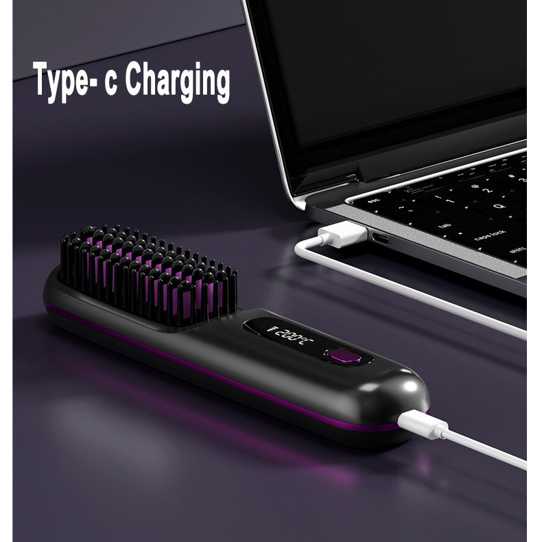 2-in-1 Wireless Hair Straightener & Curler - USB Rechargeable