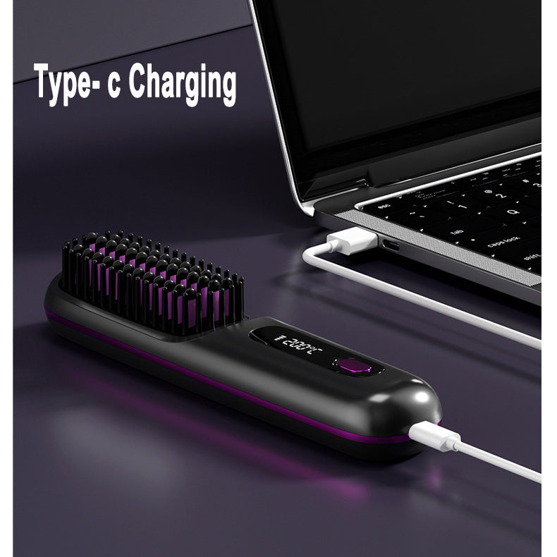 2-in-1 Wireless Hair Straightener & Curler - USB Charging