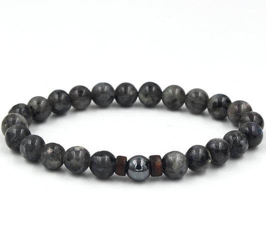 Men's Black Volcanic Stone Bracelet - Unique Personality Design