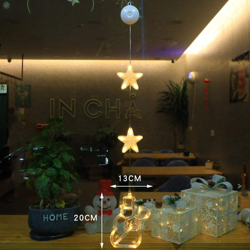 3pcs LED Star Hanging Lights - Christmas Tree & Window Ornaments