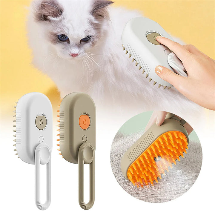 3-in-1 Electric Pet Grooming Brush - Cat & Dog Steam Massage Comb