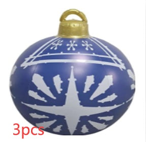 60CM Inflatable Christmas Ornament Ball - Giant Outdoor PVC Decoration