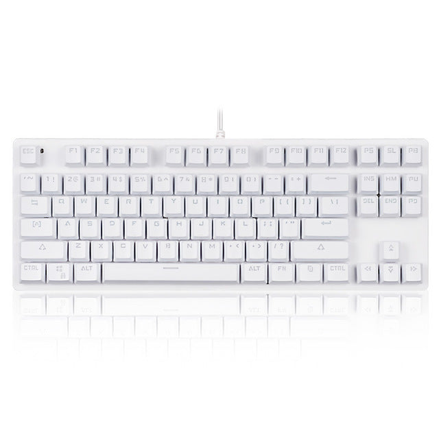 Mechanical Keyboard - Green Switch, 87-Key Desktop Non-Punch Design