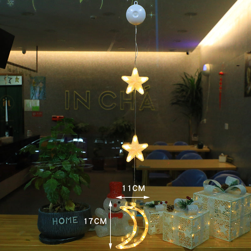 3pcs LED Star Hanging Lights - Christmas Tree & Window Ornaments