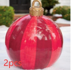 60CM Inflatable Christmas Ornament Ball - Giant Outdoor PVC Decoration