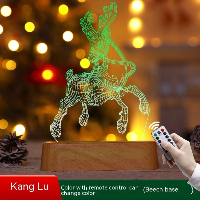 3D Acrylic LED Christmas Decoration Lamp – Holiday Night Light Gift