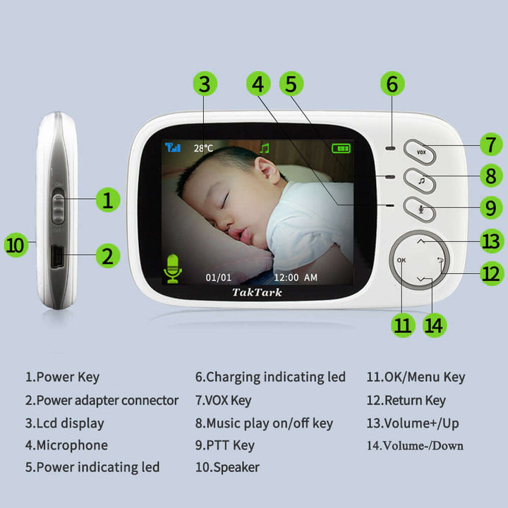 3.2 Inch Digital Baby Care Device with Automatic Night Vision