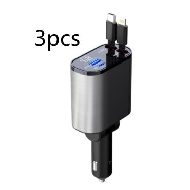 Metal Car Charger - 100W Super Fast Charging, USB & Type-C Adapter for Car Cigarette Lighter