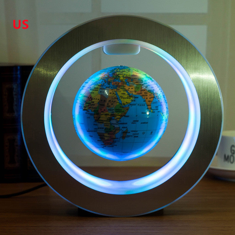 Round LED World Map Floating Globe - Magnetic Levitation Light, Anti-Gravity Magic