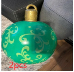 60CM Inflatable Christmas Ornament Ball - Giant Outdoor PVC Decoration