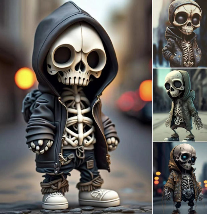 Cool Skeleton Figurines – Halloween Resin Doll Ornaments for Home Decor