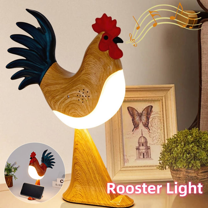 LED Rooster Night Light – Rechargeable Touch Lamp with Sound, Dimmable Bedside & Bedroom Lamp, Car Ambience Aroma Lamp, Home Decor