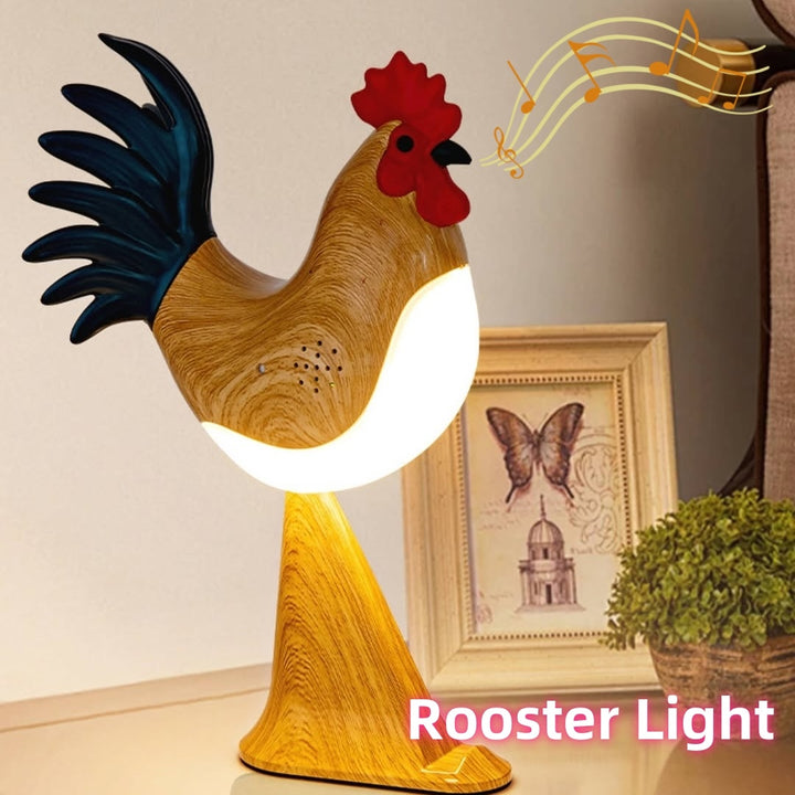 LED Rooster Night Light – Rechargeable Touch Lamp with Sound, Dimmable Bedside & Bedroom Lamp, Car Ambience Aroma Lamp, Home Decor