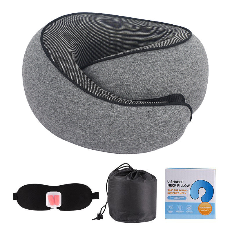 Memory Foam Travel Neck Pillow – Soft, Portable Comfort for Airplanes, Cars, and Offices