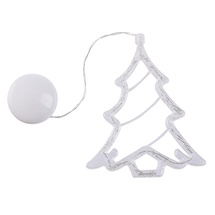 Christmas LED Suction Cup Chandelier – Santa Claus, Elk, & Snowman Holiday Window Lights