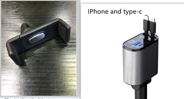 Metal Car Charger - 100W Super Fast Charging, USB & Type-C Adapter for Car Cigarette Lighter