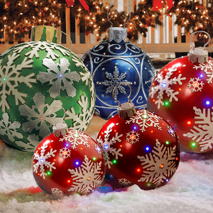 60CM Inflatable Christmas Ornament Ball - Giant Outdoor PVC Decoration