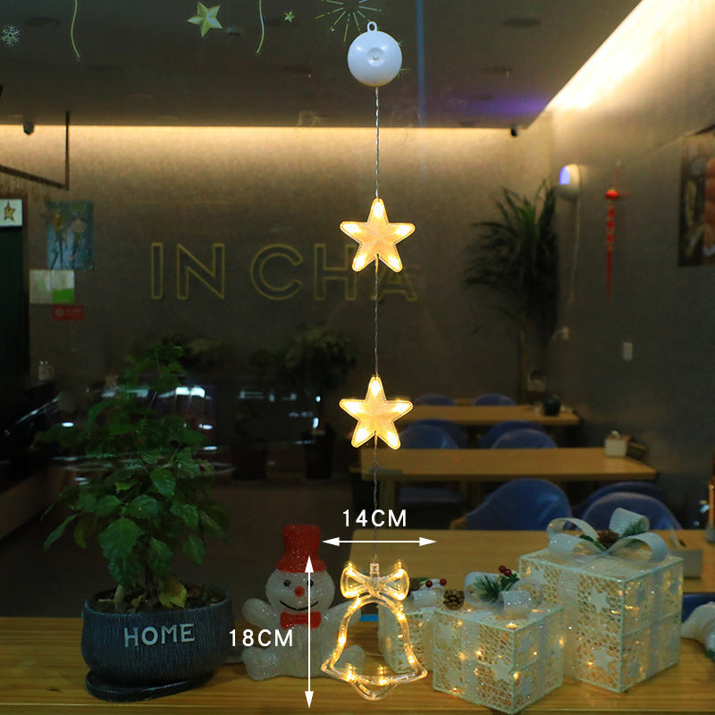 3pcs LED Star Hanging Lights - Christmas Tree & Window Ornaments