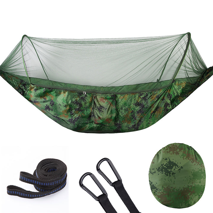 Fully Automatic Quick-Opening Hammock with Mosquito Net