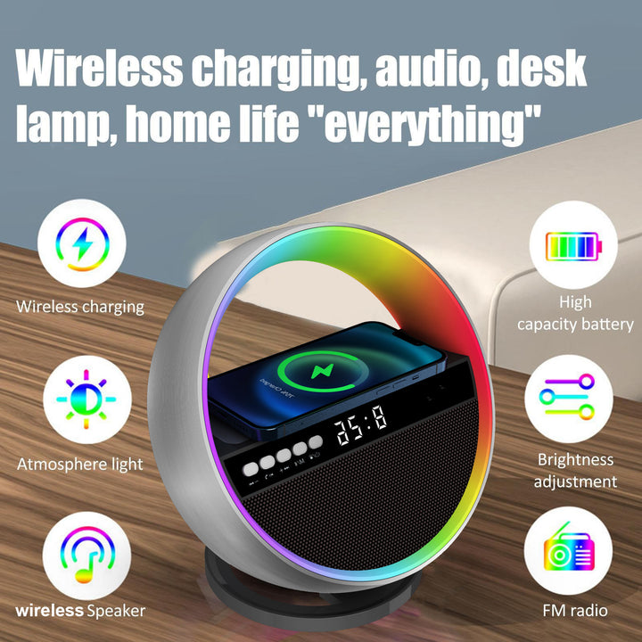 2024 Multifunction RGB Night Light - Wireless Charger, Bluetooth Speaker & Ambience Lamp