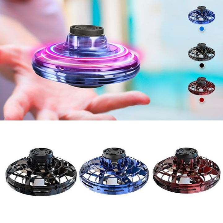 Mini Fingertip Gyro Drone - Interactive Decompression Toy, LED UFO Flying Helicopter Spinner for Kids